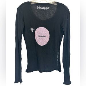HVANA ladies 100% cashmere sweater black pink comfy Italy SquareMe casual